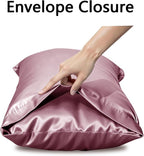 Vielit Satin Body Pillow Pillowcase 1pc,Silky Body Pillow Cover Similar to Silk Pillow Cases Soft Body Pillow Case 20x54 & Envelope Closure,Gift for Women Men Dusty Rose & 1 Satin Scunchie