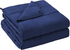 yescool Weighted Blanket for Adults (12 lbs, 48" x 72", Blue) Cooling Heavy Blanket for Sleeping Perfect for 110-130 lbs, Twin Size Breathable Blanket with Premium Glass Bead, Machine Washable