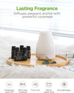 InnoGear Essential Oil Diffuser with Oils, 100ml Aromatherapy Diffuser with 6 Essential Oils Set, Aroma Cool Mist Humidifier Gift Set, White