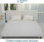 Weighted Idea Weighted Blanket for Adults (White,60"x80",20lbs) Cooling Breathable Heavy Blanket with Premium Glass Beads All-Season Soft Thick Comfort