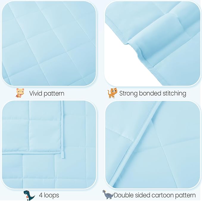 HOSUKKO Weighted Blanket - 3 lbs Lightblue Heavy Blanket - Breathable Blanket(36 * 48 inches, 3 lbs)