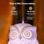 Owl Ceramic Aromatherapy Diffuser INRORANS 160ml Stone ultrasonic Cool Mist Scent Essential Oil Diffuser Humidifier with Intermittent Mist & LED 7 Colors Changing Night Light for Bedroom Office Home