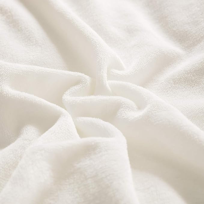 CLOTHKNOW White Velvet Comforter Set Twin/Twin XL White Bedding Comforter Sets White Flannel Bed Comforter Soft Cozy 3Pcs Comforter Sets
