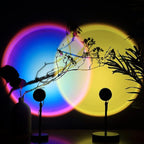 Sunset Lamp, 360° Rotation Sunset Projector Light, 6 Colors Rainbow Projection Night Light, USB LED Atmosphere Lamp for Selfie, Photography, Bedroom Decor, Living Room & Home Ambiance Lighting