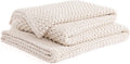 YnM Chunky Cotton Knit Throw Blanket, Cable Knit Throws for Bed Couch Sofa, Comfy & Relaxing, Decorative Piece for Farmhouse Modern Boho Rustic Scandinavian Chic Vibe, Cream White 80x87 Inches