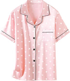 Girls & Womens Satin Pajamas Set, Silk Button-Down Sleepwear 2 Piece Nightwear, 3 Years - Women XXL