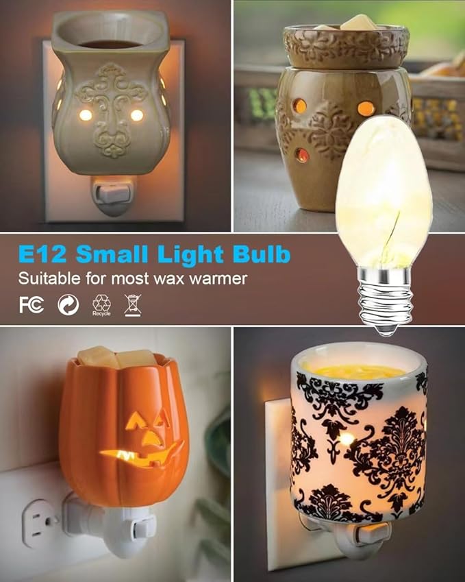 OuuKoo 20 Watt Himalayan Salt Lamp Bulbs, Rock Salt Night Light Bulbs with E12 Base for Salt Lamps, Scentsy Warmer Wax Diffuser, Dimmable, Warm White, High Temperature Resistance, 15 Packs