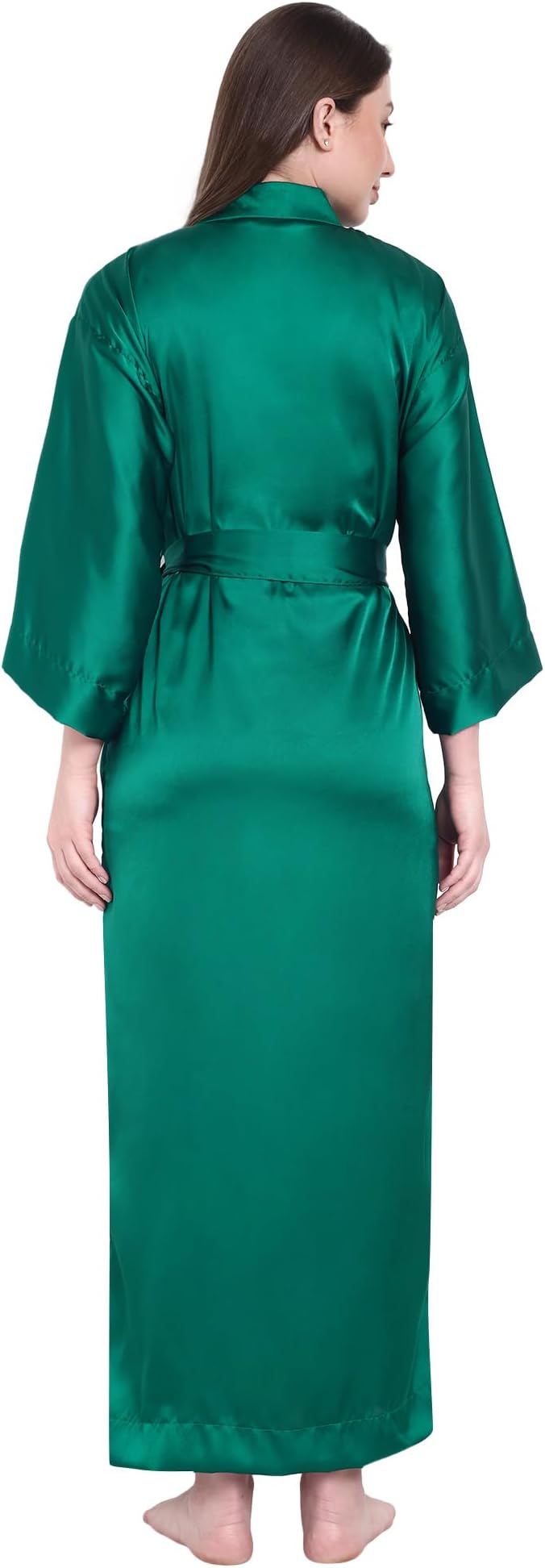 Silk Robes for Women Ankle Length Satin Kimono Robes with Belt Bridemaids Sleepwear Bachelorette Nightgown