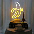 GUOCHENG Banana Neon Light Sign LED Neon Table Night Lights Battery&USB Power Creative Lamps for Home Nursery Bedroom, Banana Decoration Gift for Kids