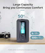BREEZOME 6L Humidifiers for Bedroom, Cool Mist Top Fill Humidifier with Aroma Diffuser, Humidistat, Night Light, 50H Runtime, Quiet Ultrasonic Humidifiers for Home Large Room, Baby Nursery, Plants