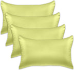 Elegant Comfort 4-Pack Cooling Viscose Satin Pillowcase Set with Hidden Zipper Closure, Silky Smooth for Best Hair and Skin Care-Beautiful Gift Box-4-Piece Satin Pillowcase Set, King, Pistachio Green