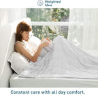 Weighted Idea Weighted Blanket for Adults (White,48"x72",15lbs) Cooling Breathable Heavy Blanket with Premium Glass Beads All-Season Soft Thick Comfort