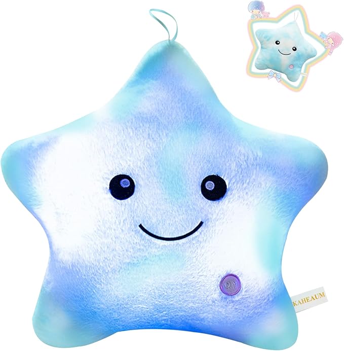 Cute Stuffed Animals Glow Pillow,LED Night Light Up Star Pillows for Kids Decorative Pillow Girls Boys Teens Adults Birthday Christmas Valentines Gift,Kids' Plush Toy Pillows Plushies