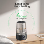 Homvana Humidifiers for Bedroom Home, 3.6L Cool Mist Top-Fill 34H Super Long Time, Quiet 23dB, Baby Humidifier, Oil Diffuser for Large Room, House, Plant, Nursery, Office, BPA FREE, Ultrasonic (Black)