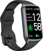 Amzhero Health Fitness Tracker with 24/7 Heart Rate, Blood Oxygen, Blood Pressure, Sleep Tracker, 5ATM Waterproof Activity Trackers with Step Tracker, Pedometer (S & L Bands Included)