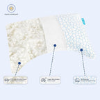 King Cooling Side sleeper pillow for adults, Curved neck support pillow for neck and shoulder pain Relief, Adjustable Shredded Memory Foam Bed Pillow 1 Pack with Additional Foam Fill Included (White)