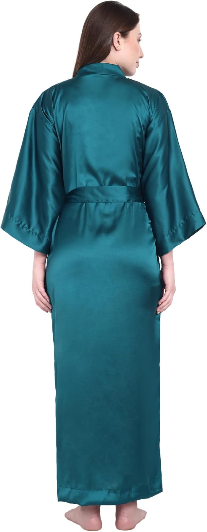 Silk Robes for Women Ankle Length Satin Kimono Robes with Belt Bridemaids Sleepwear Bachelorette Nightgown