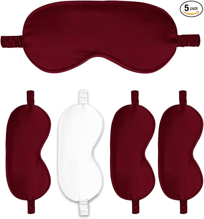 Sleep Masks 5PACK Silk Eyes Cover Satin Eye Mask Silky Blackout Soft Blindfold Sleeping Eyeshades Covers Bridesmaid Gifts