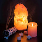 Himalayan Pink Salt Lamp with On/Off Switch – Natural Crystal Salt Rock Lamp, Hand Carved Himalayan Salt Lamp with Wooden Base, Night Light for Bedroom, Home Decor & Relaxation, lampara de sal