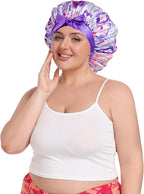 Double Layer Satin Bonnet with Detachable Eye Mask Night Cap for Curly Braids Hair Reduces Frizz Locks in Moisture