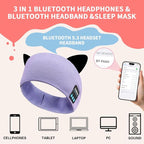 Joythink Kids Bluetooth Headband Headphones Sleep Mask Wireless Earphones Built in Thin Speaker Adjustable Sports Headset Sleep Headband for Girls Boys Toddler Children Baby Travel Study Purple
