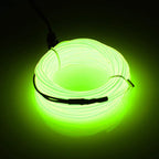JIGUOOR EL Wire Battery Pack 9.8ft / 3m Bright Neon Light Strip 360° Illumination Neon Tube Rope Lights for DIY, Festival, Party Decoration, Pub, Halloween, Chrismas (9.8ft / 3m, Fluorescent Green)