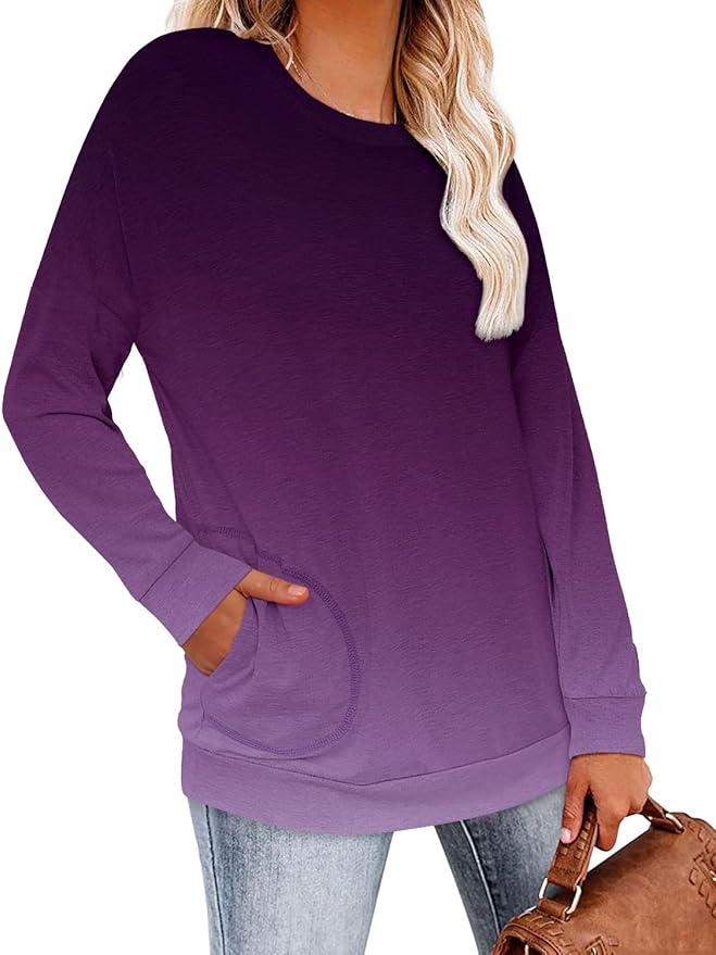 Magritta Women's Long Sleeve Leopard Color Block Tunic Comfy Crewneck T Shirt Tops Black XL