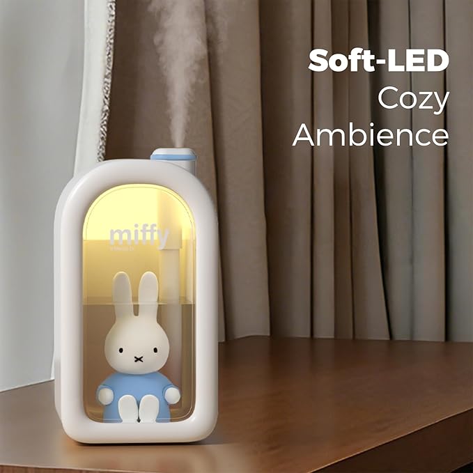 Mipow X Miffy Cool Mist Humidifier - Ultrasonic Quiet Humidifiers, Mini Cute Humidifier with Night Light, 380ml Humidifiers for Bedroom，App-Controlled RGB Light (2.0 Plus-Version) - Blue