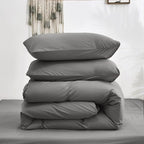 Luxlovery Grey Comforter Set King Men Boys Dark Grey Bedding Set Modern Solid Color Gray Blanket Quilts Cozy Soft Durable Grey Comforter for Women Men King Bed