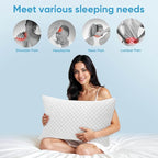 OAISZ Shredded Memory Foam Pillow, King Size Cooling Adjustable Firm Bed Pillow for Sleeping, Washable Removable Cover, Ideal for Side, Back & Stomach Sleepers