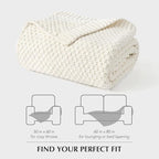 EVERGRACEHOME Chunky Chenille Knit Throw Blanket for Couch, Soft Luxurious Moss Stitch Blankets for Bed, Cozy Decorative Farmhouse Knitted Throws for Sofa, Bright White, 50" x 60"