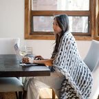 Nuzzie Original Knit Weighted Blanket- Breathable, Cooling, Hand Made Knit Throw Blanket for Sleep - Machine Washable, Stylish Design (Misty Grey, Full | 16lbs | 48"x72")
