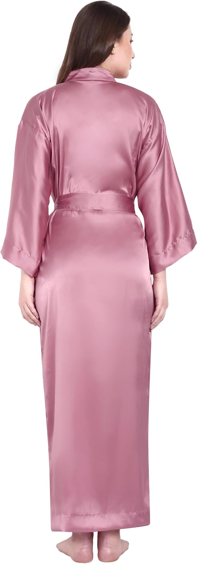 Silk Robes for Women Ankle Length Satin Kimono Robes with Belt Bridemaids Sleepwear Bachelorette Nightgown