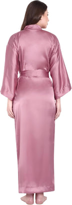 Silk Robes for Women Ankle Length Satin Kimono Robes with Belt Bridemaids Sleepwear Bachelorette Nightgown