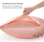 BEDELITE Satin Pillowcase for Hair and Skin, Super Soft Similar to Silk Pillow Cases 4 Pack with Envelope Closure, Cooling Pillowcases for Women Men (20"x36" King Size, Coral)