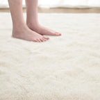 Softlife Area Rug for Living Room, Fluffy Shag Plush 5.3x7.6 Cream Rugs for Bedroom Girls, Shaggy Soft Fuzzy Kids Large Carpet for Dorm Bedside Ultra Cozy Non-Slip Indoor Decor
