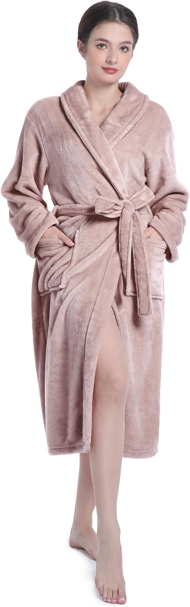 Plush Soft Robes for Women, Premium Fleece Womens Robe Cozy Warm Bathrobe