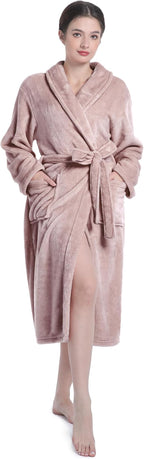 Plush Soft Robes for Women, Premium Fleece Womens Robe Cozy Warm Bathrobe