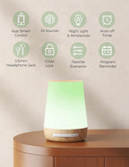 Baby Sound Machine, Momcozy White Noise Machine for Baby Sleeping with Night Light, Toddler Sleep Trainer with 34 Soothing Sounds, Timer, App Remote Control, Personal Sleep Routine(Wood Grain)