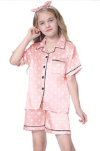 Girls & Womens Satin Pajamas Set, Silk Button-Down Sleepwear 2 Piece Nightwear, 3 Years - Women XXL