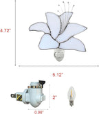 CHEZBABY Stained Glass Night Light Plug into Wall Lamp Decorative Accent Nightlight for Hallway Bedroom Bathroom Kitchen Home Décor(Lily)