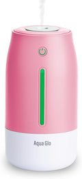 Aqua Glo Personal, Portable Humidifiers for Bedroom – Ultrasonic Cool Mist Humidifier with Built In Rechargeable Battery. Air Humidifier for Baby, Plants, Home, Office, Travel. Rose Quartz