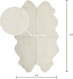 Nordic Sheep Real Sheepskin Rug 4x6 ft | Sheepskin Rugs for Living Room and Sofa | Large Bedside Rugs for Bedrooms is Breathable & Heat-regulating | Fluffy Rug in Color White