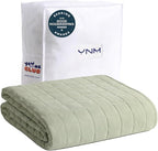 YnM Exclusive 30lbs Weighted Blanket, Extra Heavy Cotton/Polyester Bed Blanket for Two Persons, Ideal for Queen or King Bed (88x104 Inches, 30 Pounds, Avocado/White Reversible)