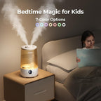 Homvana Humidifiers for Bedroom Home, 3.6 L Cool Mist Top-Fill 34H Super Long Time, Quiet 23dB, Baby Humidifier, Oil Diffuser for Large Room, House, Plant, Nursery, Office, BPA FREE, Ultrasonic (Grey)
