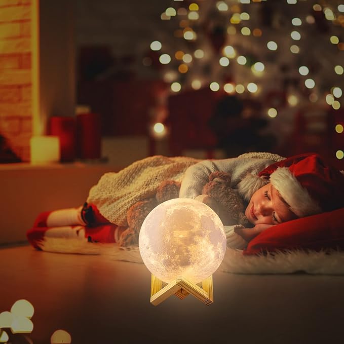 GDPETS Moon Lamp, 16 Colors Moon Night Light with Stand & Remote &Touch Control and USB Rechargeable Decorative Light Up Moon Lamp for Baby Kids Lover Birthday Party Gifts(4.8 inch)