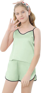 Girls & Women Silk Pajamas Set Satin Camisole Sleepwear 2 Piece Pjs, 3 Years - Women XXL