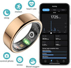 COLMI R02 smart Ring, a smart Ring for Women and Men, with a Charging case, Supports Heart Rate, Blood Oxygen, Sleep Health Monitoring, and Sports Tracking Ring, No Subscription Fee. (Rose Gold, 12#)