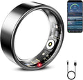 Mirlray Smart Ring for Women & Men, Smart Ring Health Tracker, Blood Oxygen & Heart Rate Monitor Sleep Ring, Waterproof Fitness Ring, Long Lasting Battery Smart Rings (Black, #6)