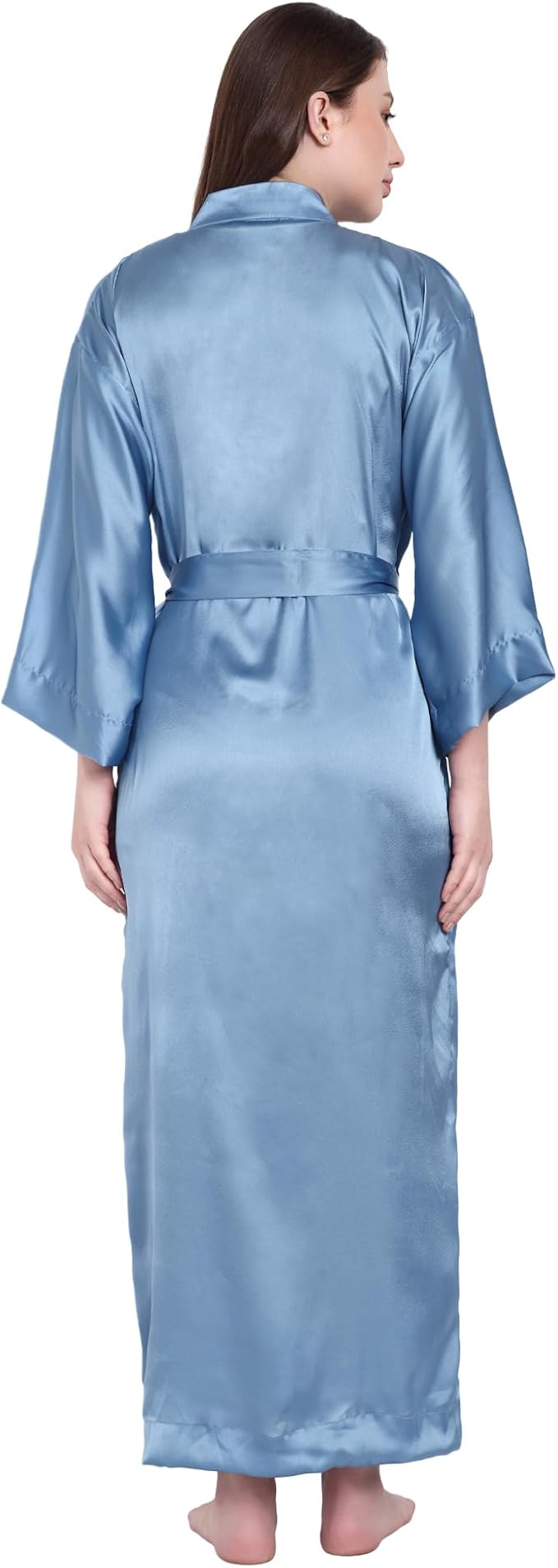 Silk Robes for Women Ankle Length Satin Kimono Robes with Belt Bridemaids Sleepwear Bachelorette Nightgown